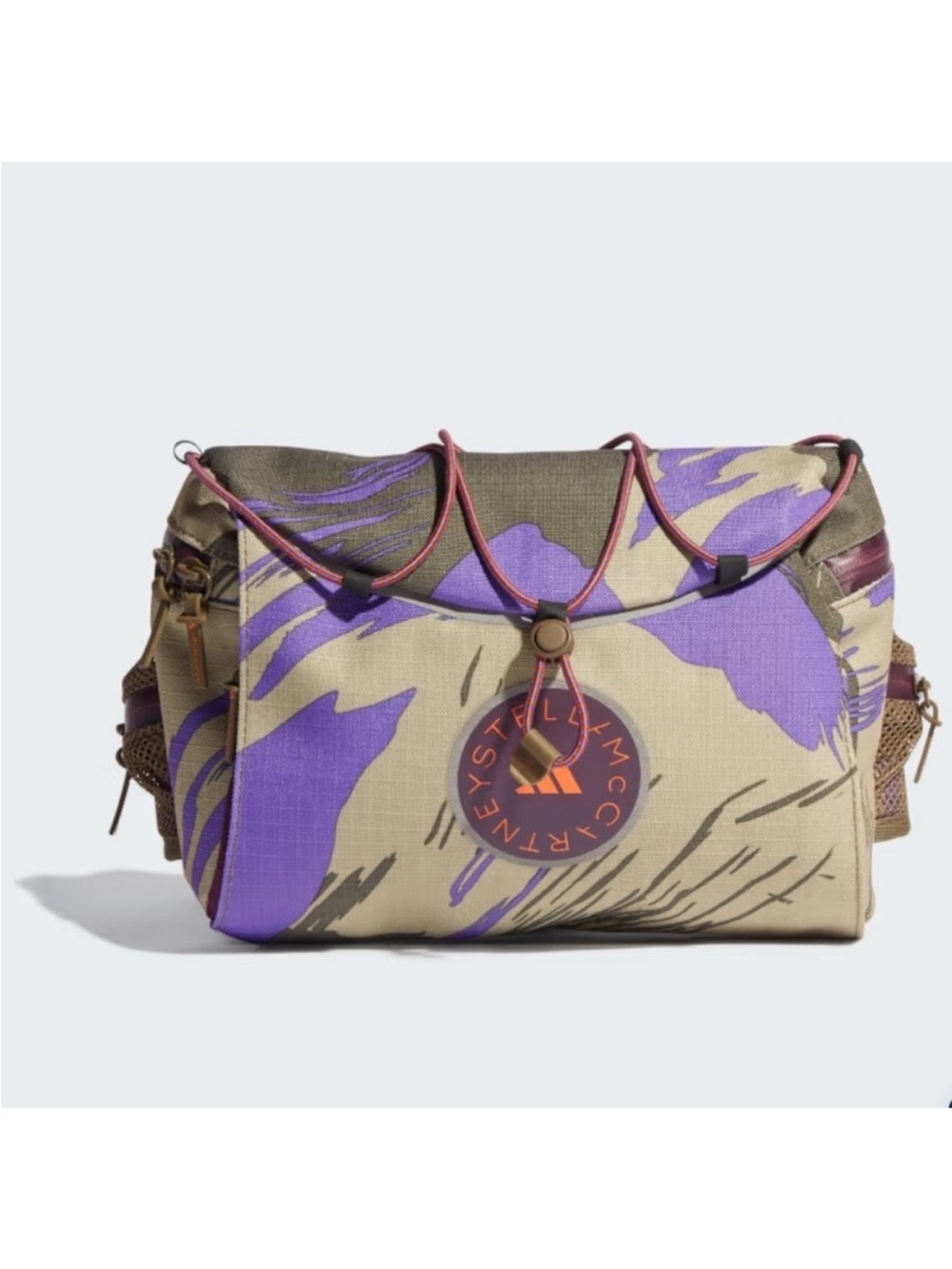 Adidas by Stella McCartney Purple Camo Crossbody Bag with Olive Accents